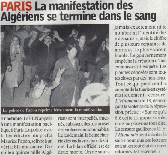 François Hollande reconnaît la répression du 17 octobre 1961, polémique à droite  Lhuma